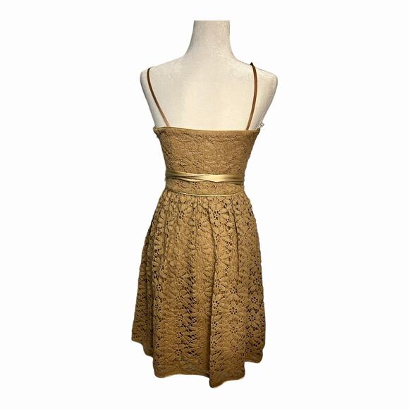Betsey Johnson Vintage Crochet Lace Dress Golden Rod Yellow Slip 2 - Picture 6 of 6